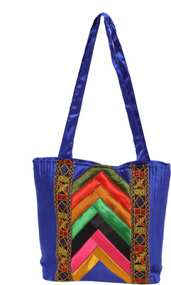 

indiCrafts CHHABILI FABRIC BAG - 2 Multipurpose Bag(Blue, 9 inch)