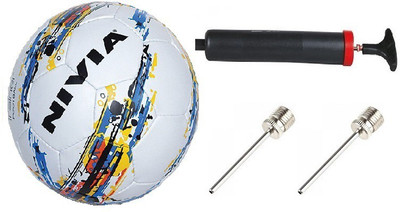 Nivia Combo of 3, One 'Trainer' Football, One Pump and Two Needle Football - Size: 5(Pack of 1, Multicolor) available at flipkart for Rs.750