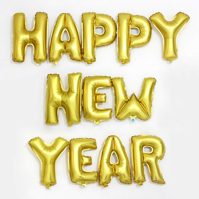 

Jamboree Solid HAPPY NEW YEAR BALLOONS 16" Balloon(Gold, Pack of 12)