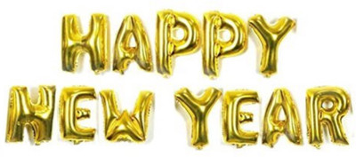 

Party Anthem Solid Happy New Year foil balloon- Golden (17 Inches) Balloon(Gold, Pack of 1)