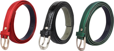 

styles creation Women Party, Casual, Formal Red, Black, Green Artificial Leather Belt, Black;green;red