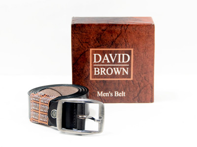 

David Brown Men Formal Black, Brown Genuine Leather Belt
