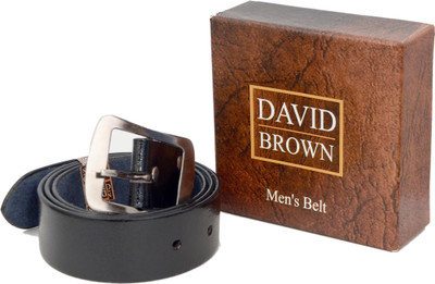 

David Brown Men Formal Black, Blue Genuine Leather Belt