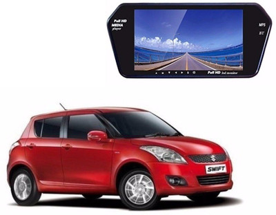 Auto Garh Rear View Mirror 7 Inch Monitor Camera ForSwift Black LED(17.5 cm)