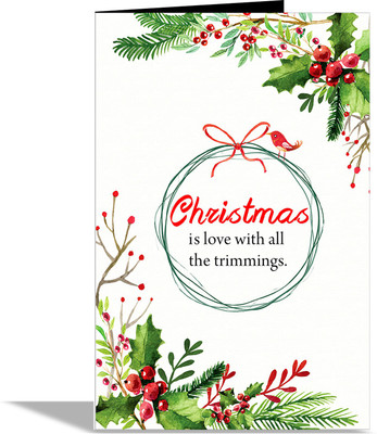 

alwaysgift Merry Christmas with Love Greeting Card Greeting Card(Multicolor, Pack of 1)