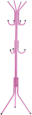 

onlyimported.com Standing Coat Hat Hanger Holder Hooks Iron Floor Cloth Dryer Stand(Pink)
