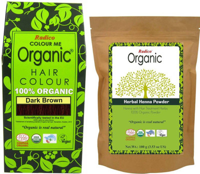 

Radico 100% Organic Dark Brown Color With Organic Herbal Henna(Set of 2)