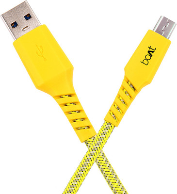 

boAt Tough Rugged V2 Micro USB to USB tangle free braided Cable for Android Phones, 1.5 Meter (5 Feet) -(Neon) USB Cable(Neon Lime)