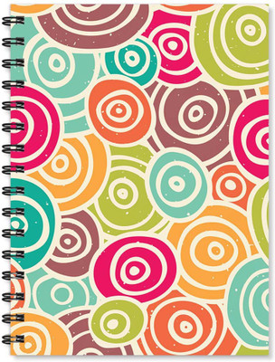 

100yellow A5 Notebook(Notebooks | Circle Printed Spiral A5 Wire bound Diary | Notepad for Home / Office / School / College -Ideal for Christmas gifts, Multicolor)