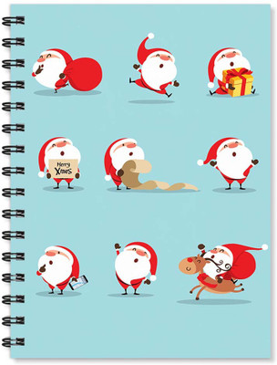 

100yellow A5 Notebook(Notebook | Santa clause Printed Notebooks dairies | A5 Size Notebook for School/College/Office for Important Notes/Personal Diary- Ideal For Christmas gift, Multicolor)