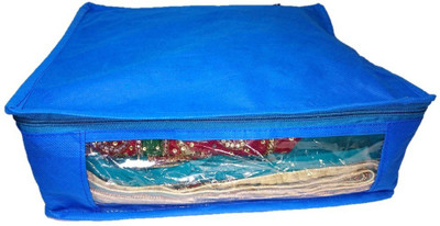 

Addyz Plain 1 Piece Large Non Woven Saree Cover Up to 5 - 6 Each Cover(Blue)