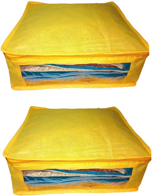 

Addyz Plain 2 Large Non Woven Saree Cover Up to 5 - 6 Each Cover(Yellow)