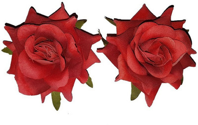 

Confidence fashionable Rose Flowers Hair clips / Pins hair Accessories For Women Wedding, 2 Pcs (Red) Hair Clip, Hair Pin(Red)