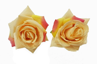 

Confidence fashionable Rose Flowers Hair clips / Pins hair Accessories For Women Wedding, 2 Pcs Hair Clip, Hair Pin(Beige, Yellow)