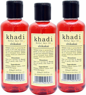 

Khadi Herbal Shikakai 630ml ( Pack of 3 ) Hair Oil(630 ml)