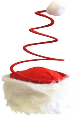 JAMBOREE New Spring Red Christmas Party Cap Santa Claus Hat Red and White for Santa Claus Costume (Cloth material, spring)(Red, Pack of 1)