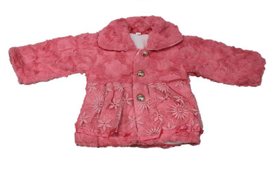 

Cheeseling Full Sleeve Self Design Baby Girl's Jacket, Pink