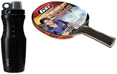 

GKI Combo of Two, One 'Chelonz Hybridz ' table tennis racket and One 'G 2020' Sipper (Color On Availability)- Table Tennis Kit