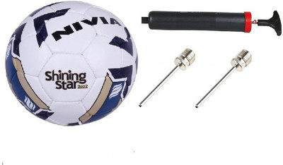 

Nivia Combo of 3 ,One 'Shining Star-2022' Football, One Pump , and Two Needle- Football Kit