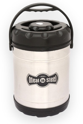 

Jaypee Meal In Steel 4 4 Containers Lunch Box(2120 ml), Black;white