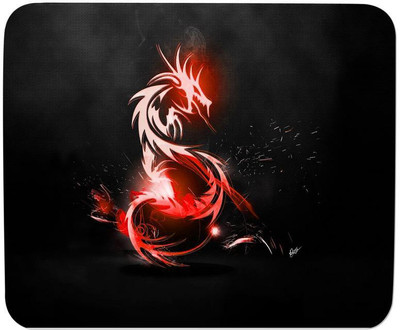 

GMX Mouse Pad for PC, Laptop Black Red Dragon print for gaming pc, home, office - S.No : 0443 Mousepad(Multicolor)