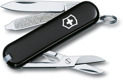 Victorinox Classic SD Black 3 Function Multi Utility Swiss Knife(Black)