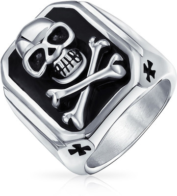 

Bling Jewelry Enamel Enamel Plated Ring, Silver