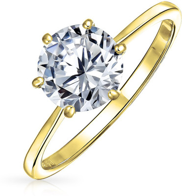 

Bling Jewelry Sterling Silver Cubic Zirconia Sterling Silver Plated Ring, Gold