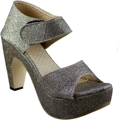 

Mega Steps Women Gold Heels