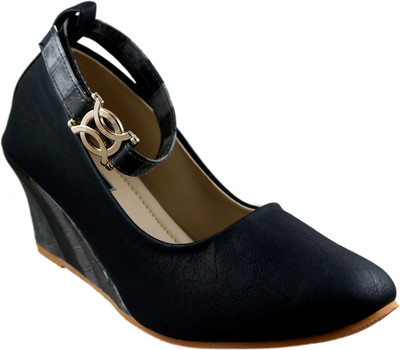 

Mega Steps Women Black Wedges