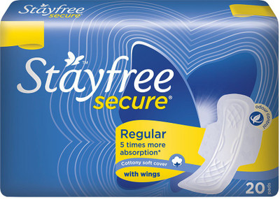 

Stayfree Secure Regular Cottony Soft Cover Sanitary Pad(Pack of 20)