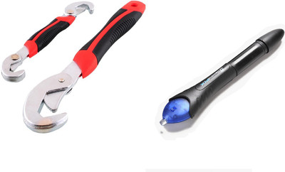 

snap n grip Multipurpose Home Tool Wrench Set with 5 Second Quick Fix UV Light Repair Plastic Welding glue Pen Double End Screwdriver set(Pack of 2), Multicolor