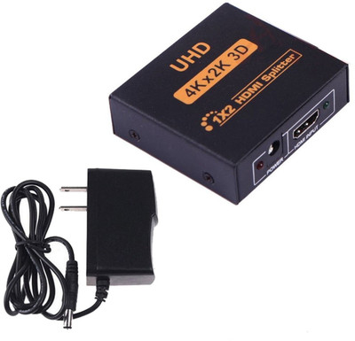 

Technotech 4K HDMI Splitter Full HD 1080 p Video HDMI Switch Switcher 1X2 HDTV DVD PS3 box Media Streaming Device(Black)