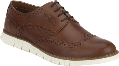 Red Tape Men Leather Brogues For Men(Tan, Teak