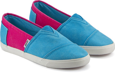 

DeVEE Portbou Espadrille Sky Blue - Pink Slip On Sneakers For Women(Blue, Pink