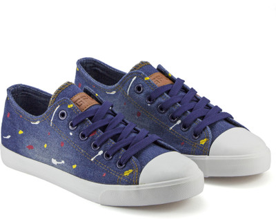 

DeVEE Colour Splatter Detailed Navy Blue Sneakers For Women(Navy