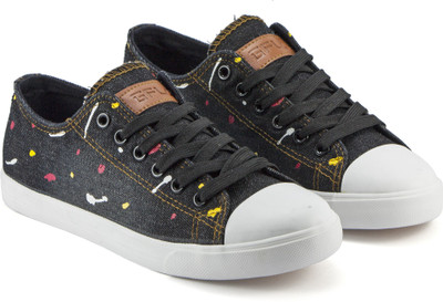 

DeVEE Colour Splatter Detailed Black Sneakers For Women(Black