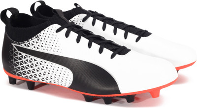 

Puma evoKNIT FTB AG Football Shoes For Men(White, Puma white-puma black-fiery coral