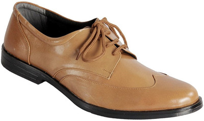 

hidekraft Men's Genuine Leather Brogues Lace Up For Men(Tan