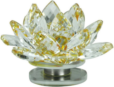 

girisha and son Crytal Lotus In yellow Shade Showpiece - 6 cm (Crystal, Multicolor) Decorative Showpiece - 7 cm(Crystal, Yellow)