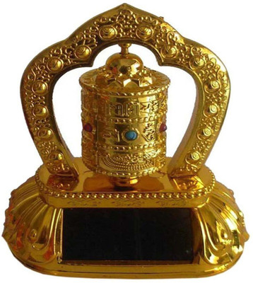 

ak club Lotus Prayer Buddhist Wheel Decorative Showpiece - 4 cm(Plastic, Gold)
