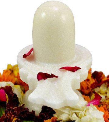 

GIRISHA AND SON Primium Quality White Marble Shiva Lingam Shivling Showpiece - 15 cm (Marble, Multicolor) Decorative Showpiece - 15 cm(Marble, White)