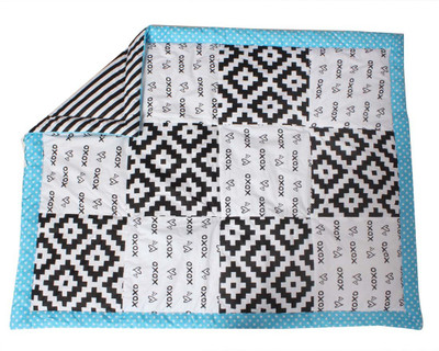 

Bacati Love Black/Turq Patchwork Playmat Comforter Sleeping Bag(Black, Multicolor