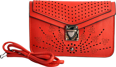 

TITLEE Women Casual Red Nylon Sling Bag
