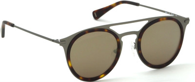 Image Round Sunglasses(Golden, Brown) Flipkart