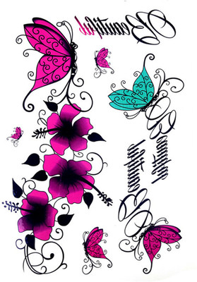 Savii Beautiful Purple Colored Butterflies Tattoo(Beautiful Purple Colored Butterflies Design)