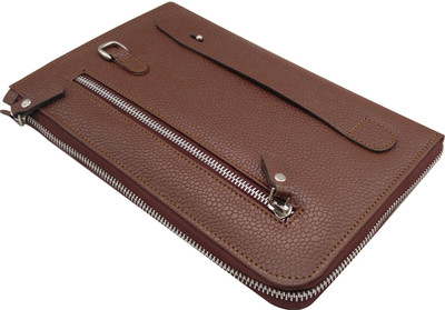 

Essart Essart Faux Leather dotted print Travel Document Holder 25.50cm x 16.50cm x 2cm with zipp closure - AA-2116-Tan(Tan)