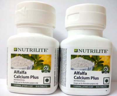 

Amway Nutrilite Alfalfa Calcium plus pack of 2 (180Tablets)(0 mg)