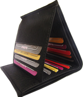 

Poland Boys Black Artificial Leather Card Holder(15 Card Slots)