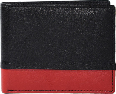 

Toughstance Men Black, Red Genuine Leather Wallet(6 Card Slots)